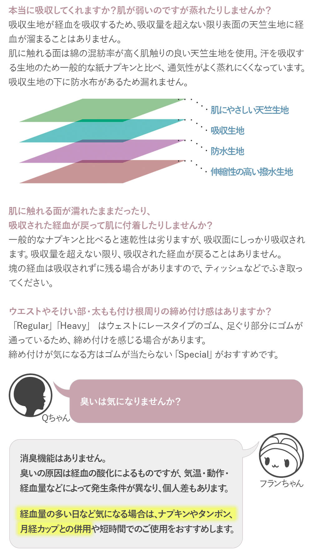 ナプキン不要の吸収型サニタリーショーツ Comfits コンフィッツ