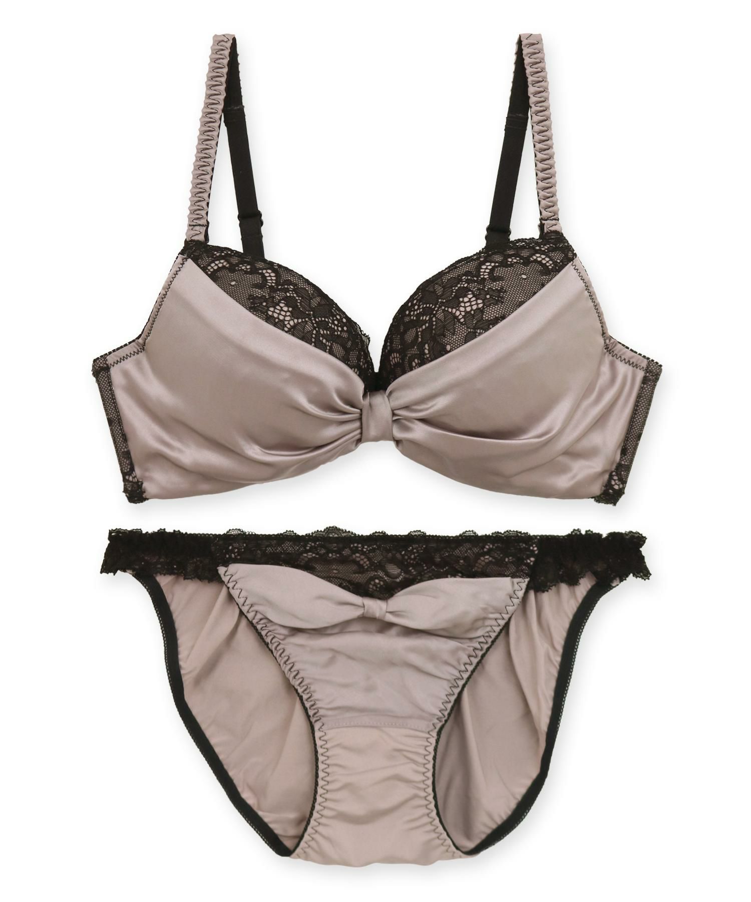 New Ribbon Bra ふわ盛（サテン） ブラショーツセット B65-G80カップ | LACE fran de lingerie